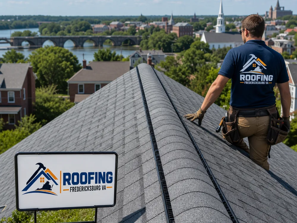 Completed asphalt shingle roof with straight courses, a clean ridge cap line, and properly installed ridge vent